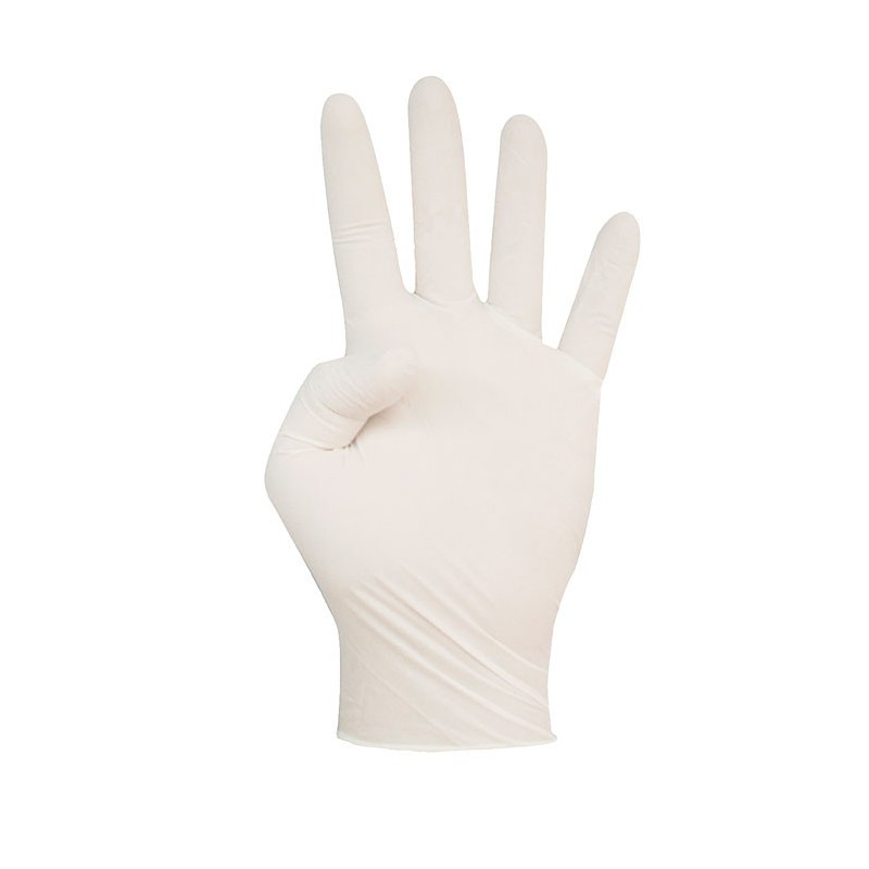 GUANTES DE LÁTEX CON POLVO-ECO ejemplo con mano