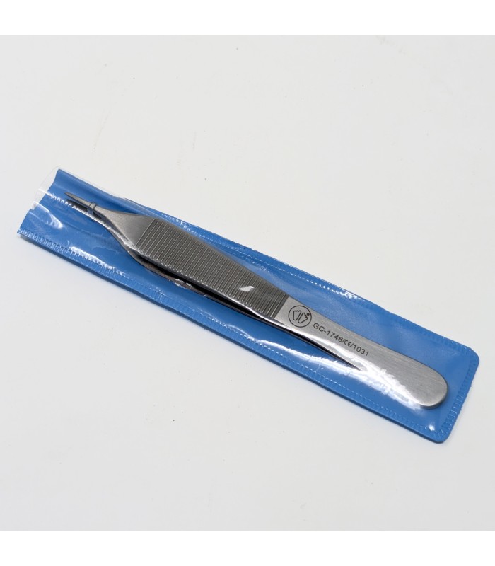 PINZA ADSON ESTRIADA SIN DIENTE EN SU BOLSA